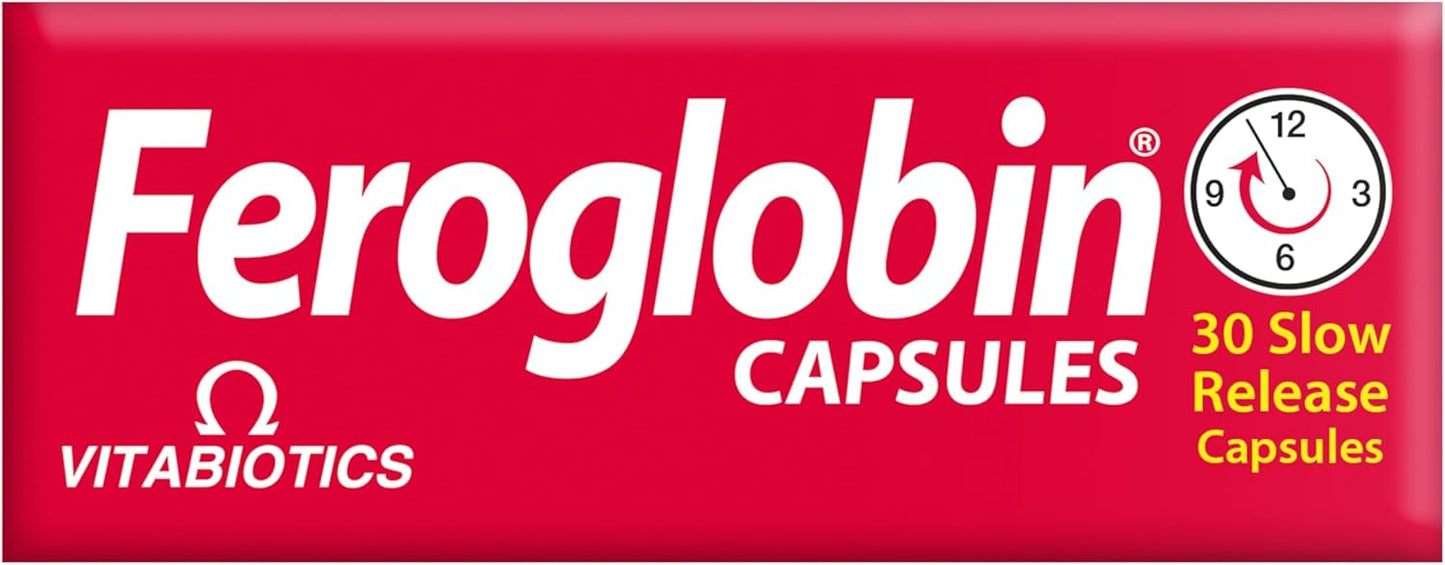 Feroglobin Iron Supplement Capsules Support Iron Defficiency, Anemia and Blood formation, boost Energy, Immunity and Vitality while reducing Fatigue and Tiredness
