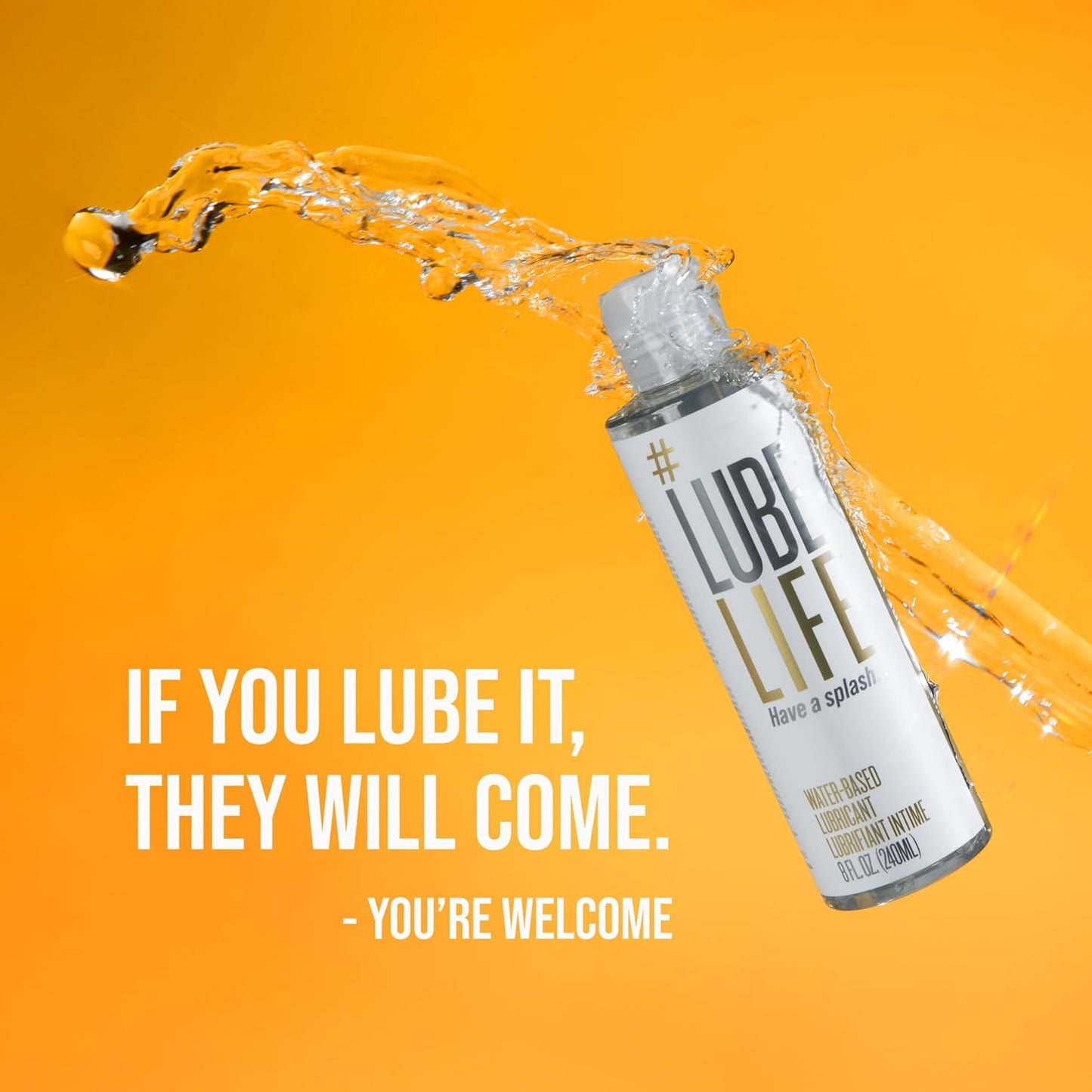 Lube Life Water-Based Personal Lubricant, Lube for Men, Women and Couples, Non-Staining, 240 ml