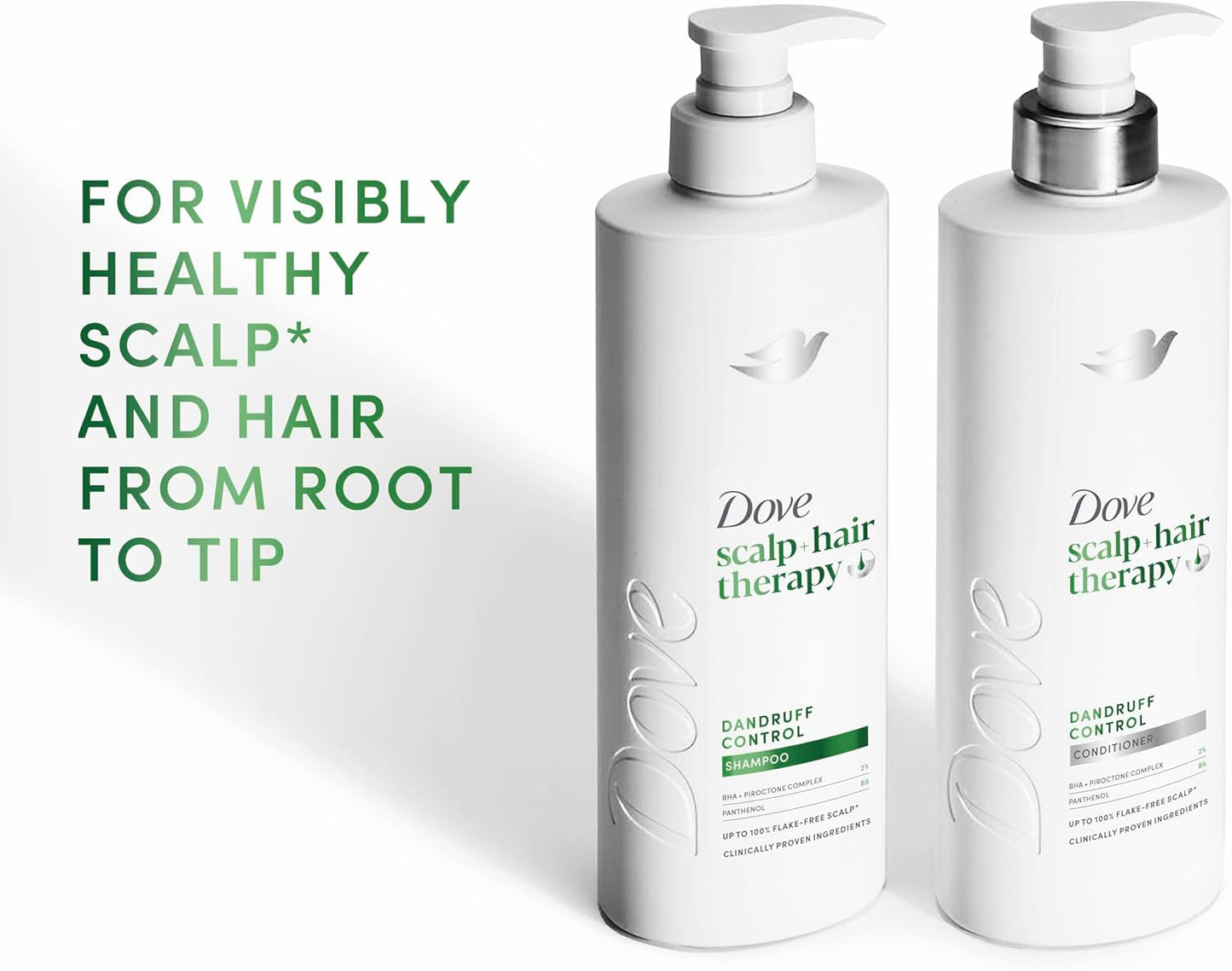 Dove Scalp + Hair Therapy Dandruff Control Shampoo hair care with Salicylic Acid, Piroctone and Panthenol for up to 100% flake-free scalp* 400 ml