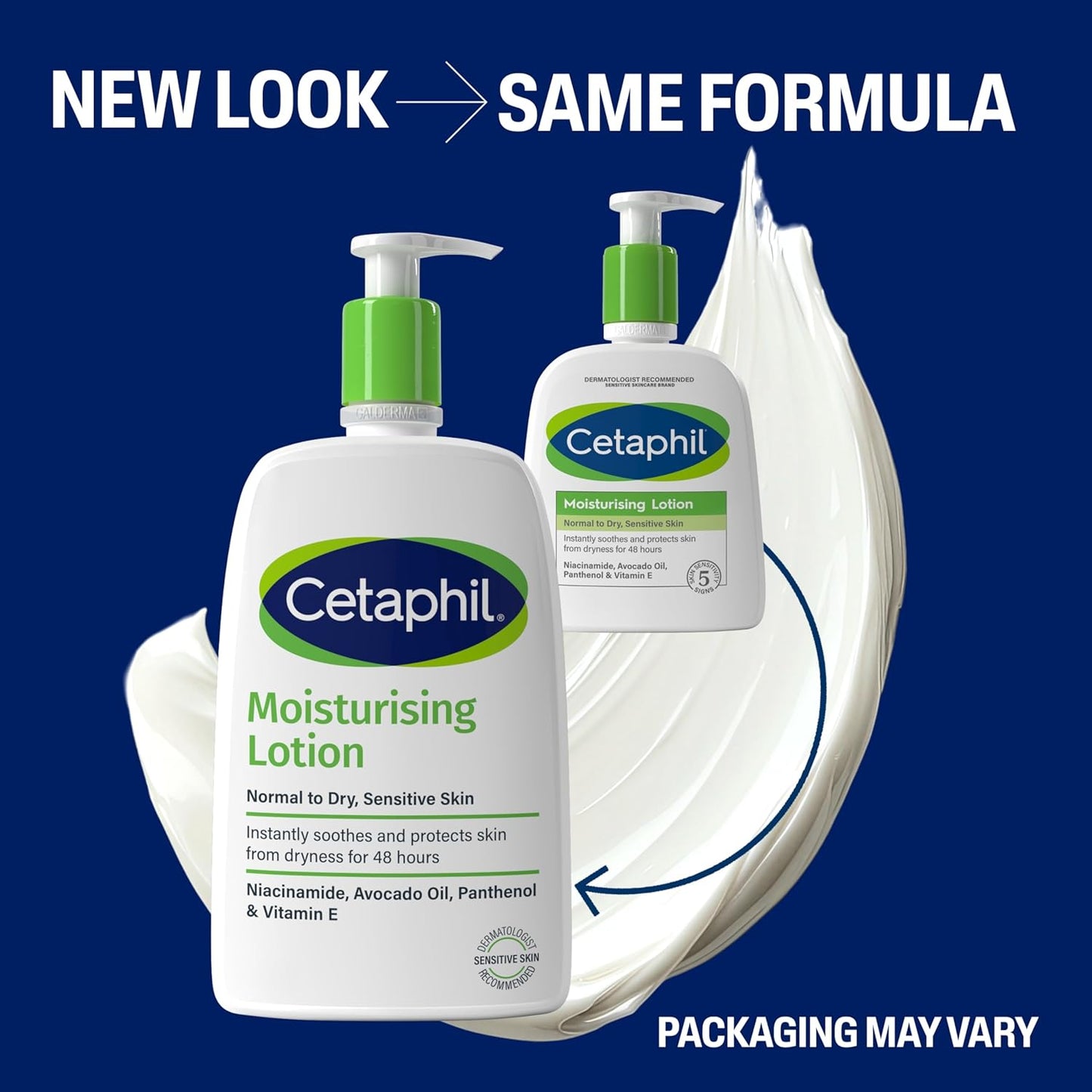 Cetaphil Face & Body Moisturiser, 473ml, Moisturising Lotion For Normal To Dry, Sensitive Skin, With Niacinamide & Vitamin E, Packaging May Vary