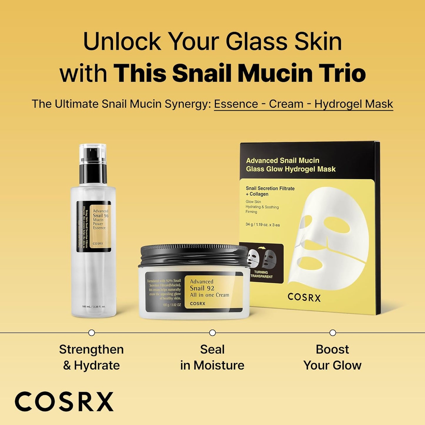 COSRX Advanced Snail 96 Mucin Power Essence 100ml | Snail Secretion Filtrate 96% | Skin Repair Serum | CPNP Registered, Korean Skin Care, Cruelty Free, Paraben Free, Alcohol Free