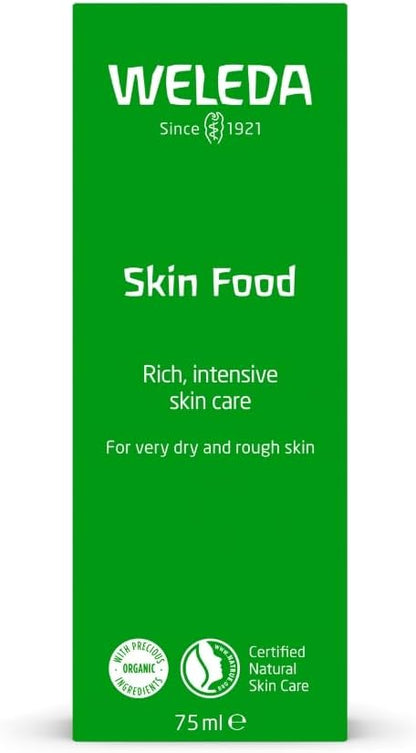 Weleda Skin Food, Dry Skin Moisturiser, Moisturising Cream & Primer, Face & Body, For Men & Women, Multiple Uses, 100% Certified Natural, Organic, 75ml