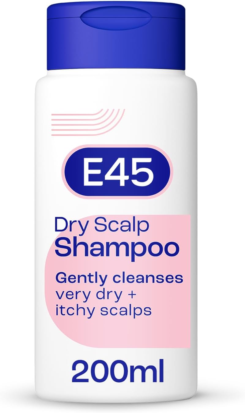 E45 Dry Scalp Shampoo for Very Dry, Itchy and Flaky Scalp - Anti Dandruff Shampoo with hydrating Vitamin B5 – Free from fragrance, soap and perfume 200ml