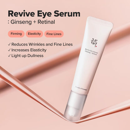 Beauty of Joseon Revive Eye Serum with Retinal Niacinamide Correction for Puffy Eye Bags Fine Lines Dark Circles Wrinkles, Korean Skin Care 30ml, 1.01 fl.oz