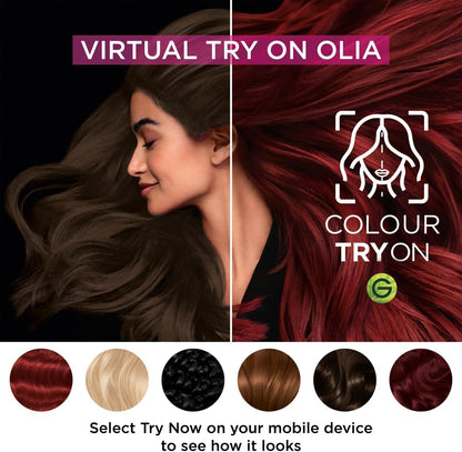 Garnier Olia 7.0 Dark Blonde, oil-powered, no-ammonia. 100% grey coverage. Luminous, long-lasting, vibrant dark blonde hair color with incredible shine and softness.