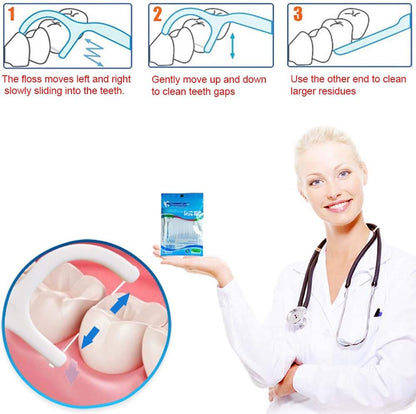 HouChanges Floss Sticks Dental Floss Picks Complete Clean,2 in 1 Dental Toothpick Polyethylene Resistant Dental, Cardamom（30Pcs）