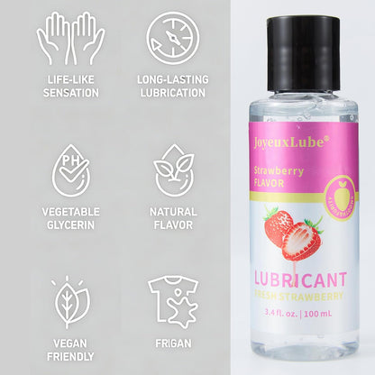 Water-Based Lube Strawberry Flavored Lubricant Personal Lube for Men Women and Couples 100ml (Strawberry)