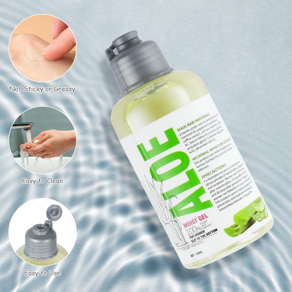 ACWOO Water Based gel Lube, 150ML Safe Natural Aloe Lubricant, Gentle Paraben Free Personal Lubricant, Zero Residue, Long-Lasting Comfort, Increased Sensitivity
