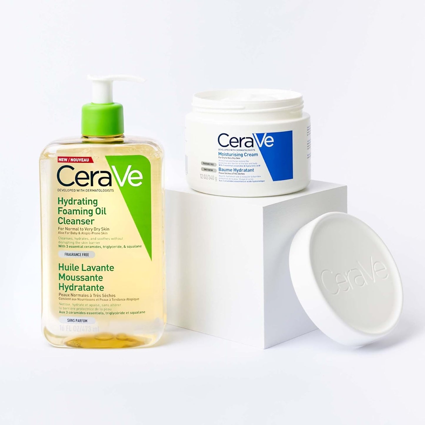 CeraVe Moisturising Cream, Face & Body, with 3 Essential Ceramides & Hyaluronic Acid for Dry to Very Dry Skin, Developed with Dermatologists, Fragrance-Free, 454g/16oz
