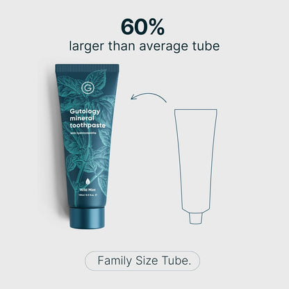 Gutology Mineral Hydroxyaptite Toothpaste 120ml Microbiome Friendly Fluoride Free Toothpaste Suitable for Adults & Children for Sensitive Teeth - Wild Mint