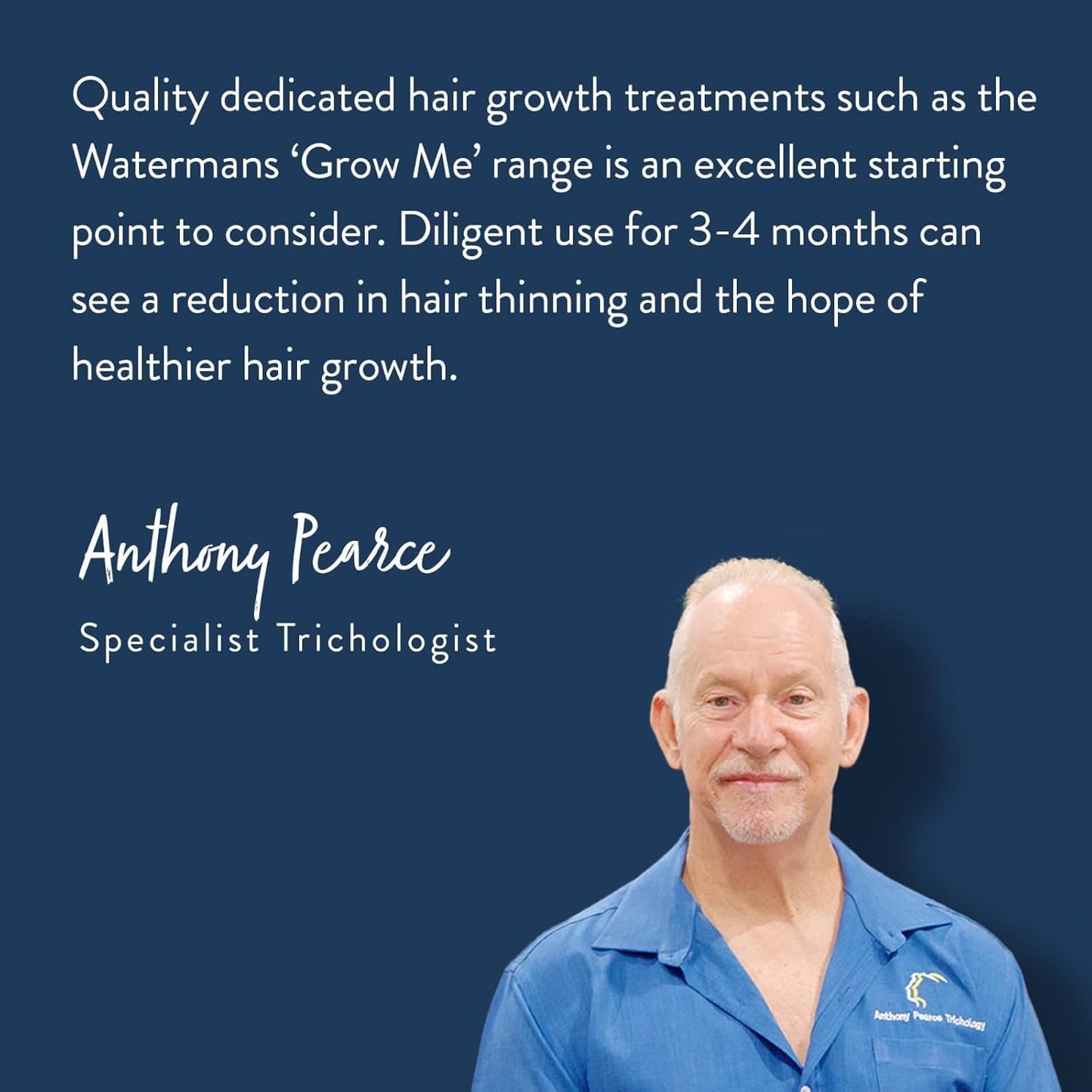 Watermans Grow Me® Hair Growth Shampoo - Not just a Caffeine Shampoo we include Biotin, Argan Oil, Rosemary, Niacinamide. Hair Thickening Treatment for Women & Men with progressed thinning.