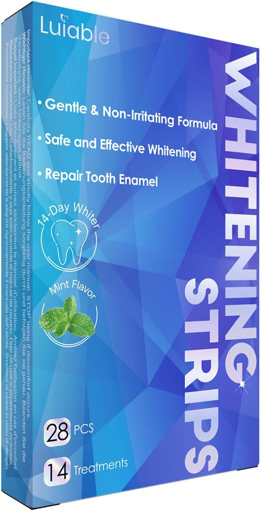 Teeth Whitening Strips for Tooth White: Professional Dentist Formulated Teeth Whitener Enamel 14 Treatments Enamel-Safe – 28 Non-Sensitive Strips
