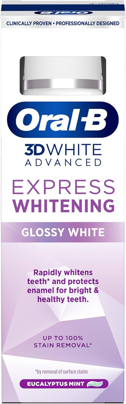 Oral-B 3DWhite Advanced Express Whitening Glossy White Toothpaste 75ml