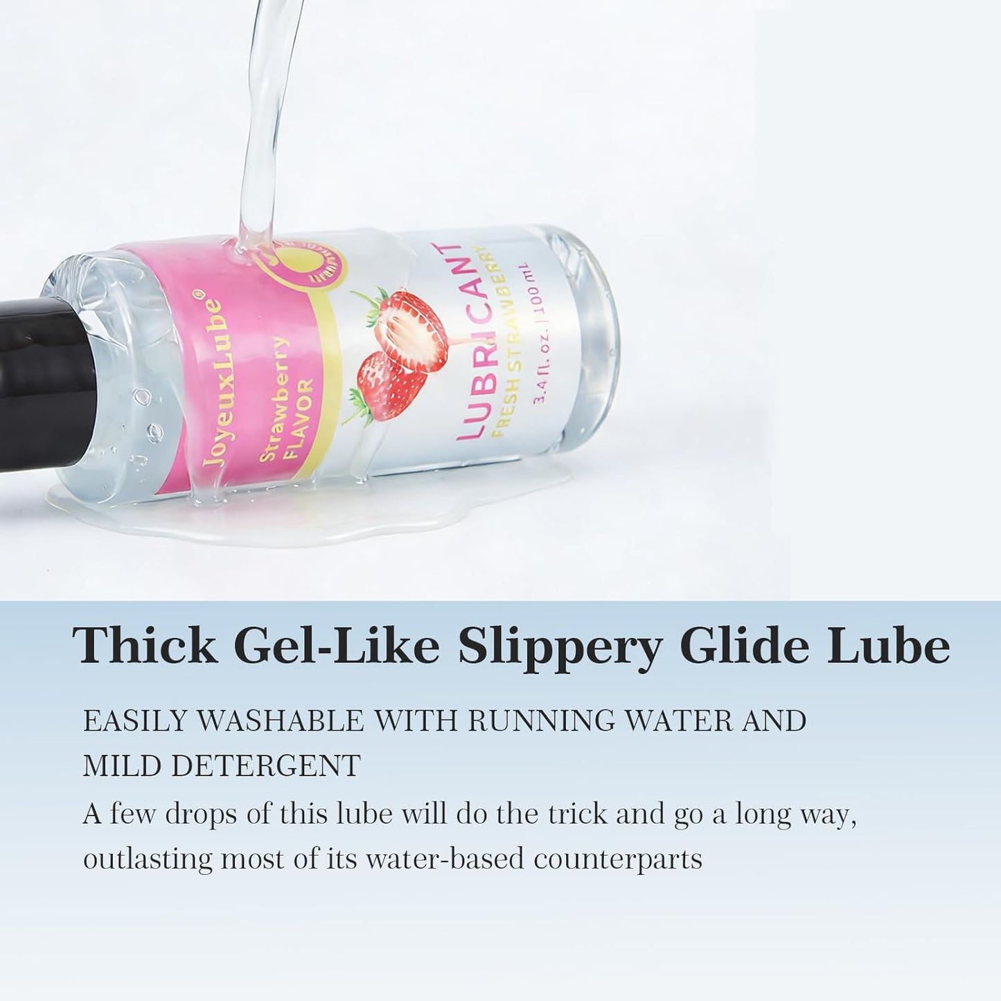 Water-Based Lube Strawberry Flavored Lubricant Personal Lube for Men Women and Couples 100ml (Strawberry)