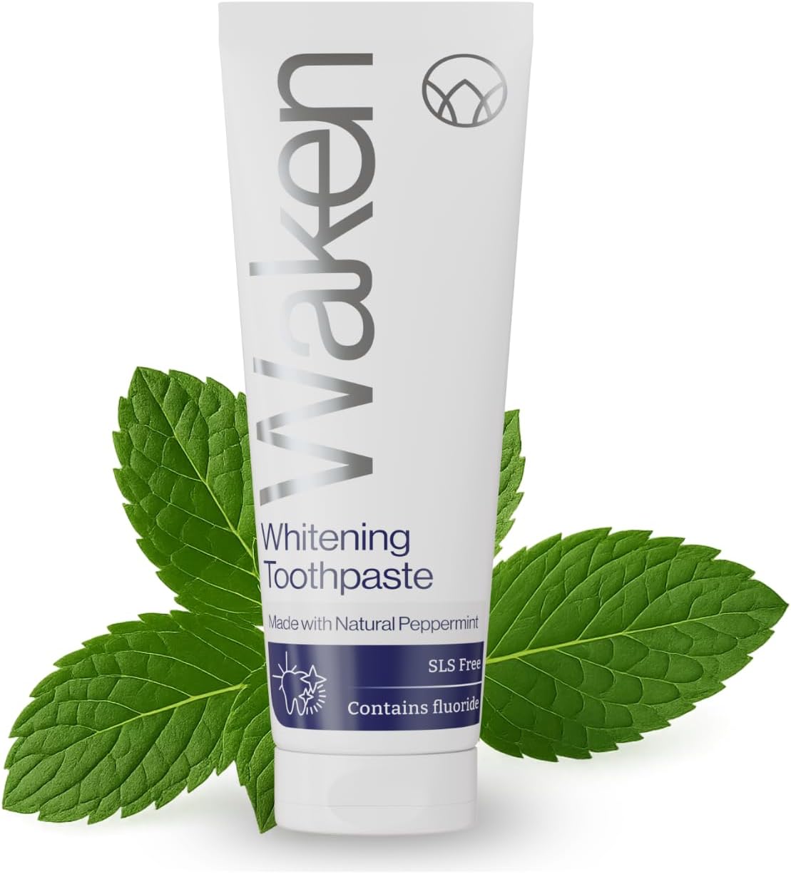 Waken Whitening Toothpaste, Natural Enzymes & Peppermint, Tooth paste with Fluoride, Hydrogen Peroxide-Free Toothpaste Whitening, Fresh Breath & White Teeth, Vegan, 75ml