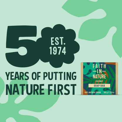 Faith In Nature Natural Coconut Hand Soap Bar, Hydrating, Vegan & Cruelty Free, No SLS or Parabens, 100g