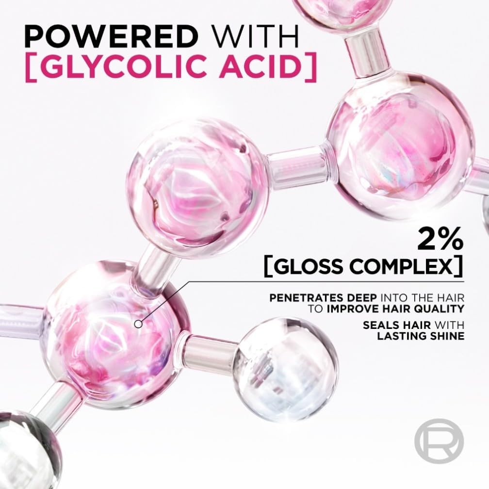 L'Oreal Paris Shampoo for Dull Porous Hair, Elvive Glycolic Gloss Sulphate-Free with Glycolic Acid Complex for Mirror-like shine, Instantly Transforms Dull Hair for Shine, Smoothness & Strength, 200ml