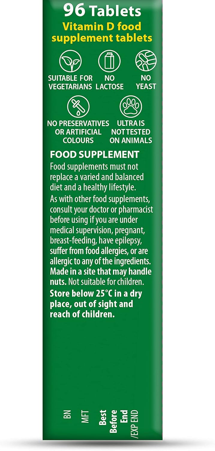 Vitamin D Tablets 2000IU, Vitabiotics Ultra-96 Count 1-Pack