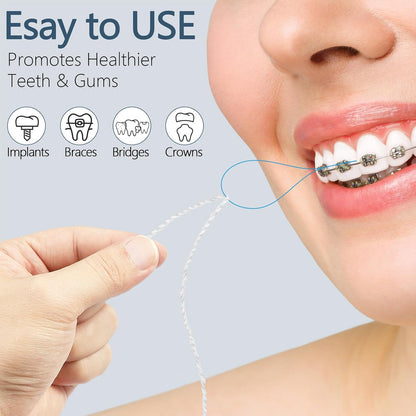 Super Floss Threaders, Periodontal Floss, Orthodontic Threader, Ultraclean Access Tool for Daily Care of Periodontal Disease and Gum Health for Implant, Bridge and Braces 30PCS