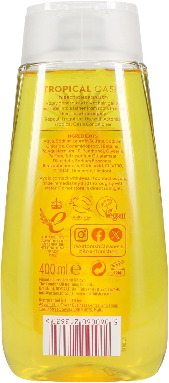 Astonish Tropical Shampoo with Pro-Vitamin B5, 400ml