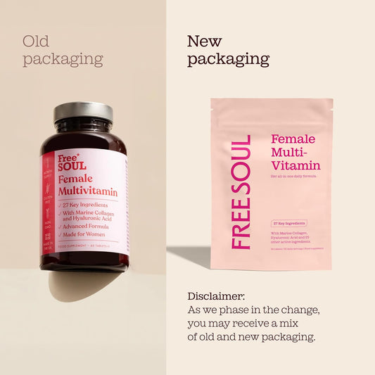 Women's Multivitamins & Minerals with Marine Collagen & Hyaluronic Acid | 27 Essential Vitamins, Minerals, & Botanicals | Gluten-Free & No Synthetic Fillers or Binders