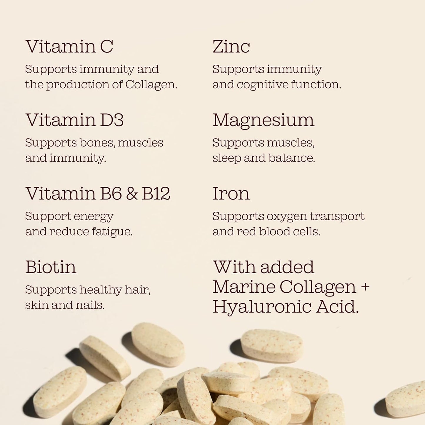 Women's Multivitamins & Minerals with Marine Collagen & Hyaluronic Acid | 27 Essential Vitamins, Minerals, & Botanicals | Gluten-Free & No Synthetic Fillers or Binders