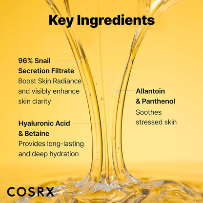 COSRX Advanced Snail 96 Mucin Power Essence 100ml | Snail Secretion Filtrate 96% | Skin Repair Serum | CPNP Registered, Korean Skin Care, Cruelty Free, Paraben Free, Alcohol Free