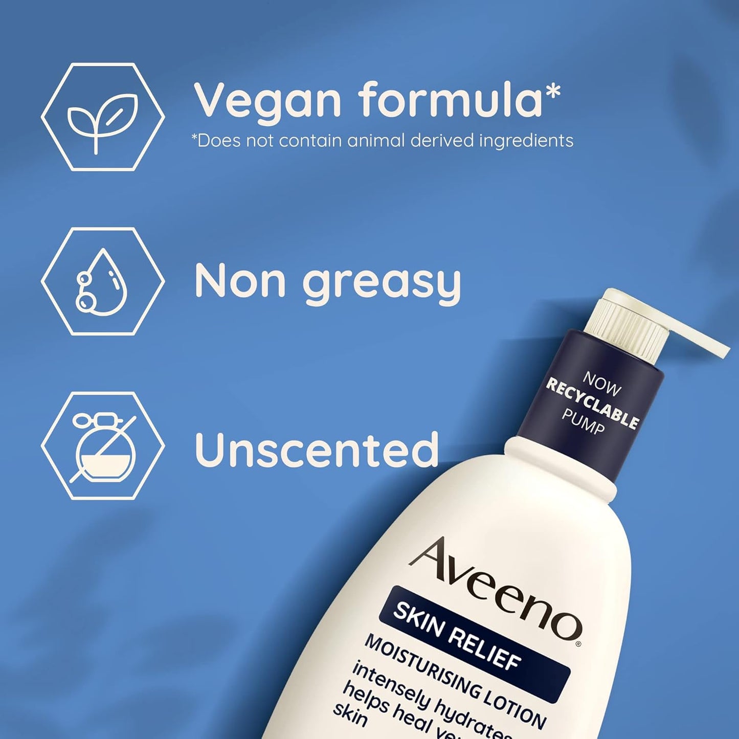 Aveeno Skin Relief Moisturising Lotion, With Soothing Triple Oat Complex & Shea Butter, Suitable For Sensitive Skin, 72-Hour Intense Hydration, Helps Relieve Very Dry and Tight Skin, Unscented, 500ml