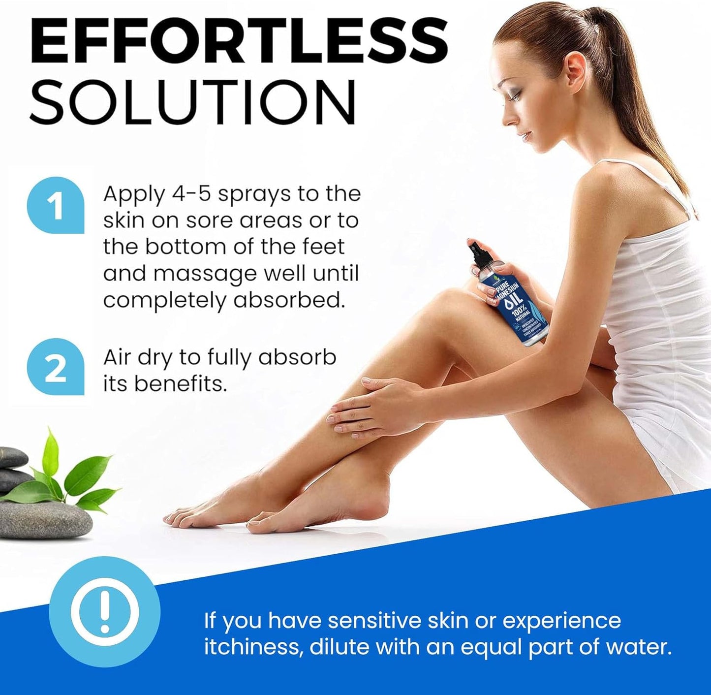Pure Magnesium Oil Spray 8oz - Topical Magnesium Spray for Sleep & Feet - Extra Strength - USP Grade - 100% Natural and Organic Oil for Muscle Pain & Cramps - Less Sting - Less Itch - Made in USA