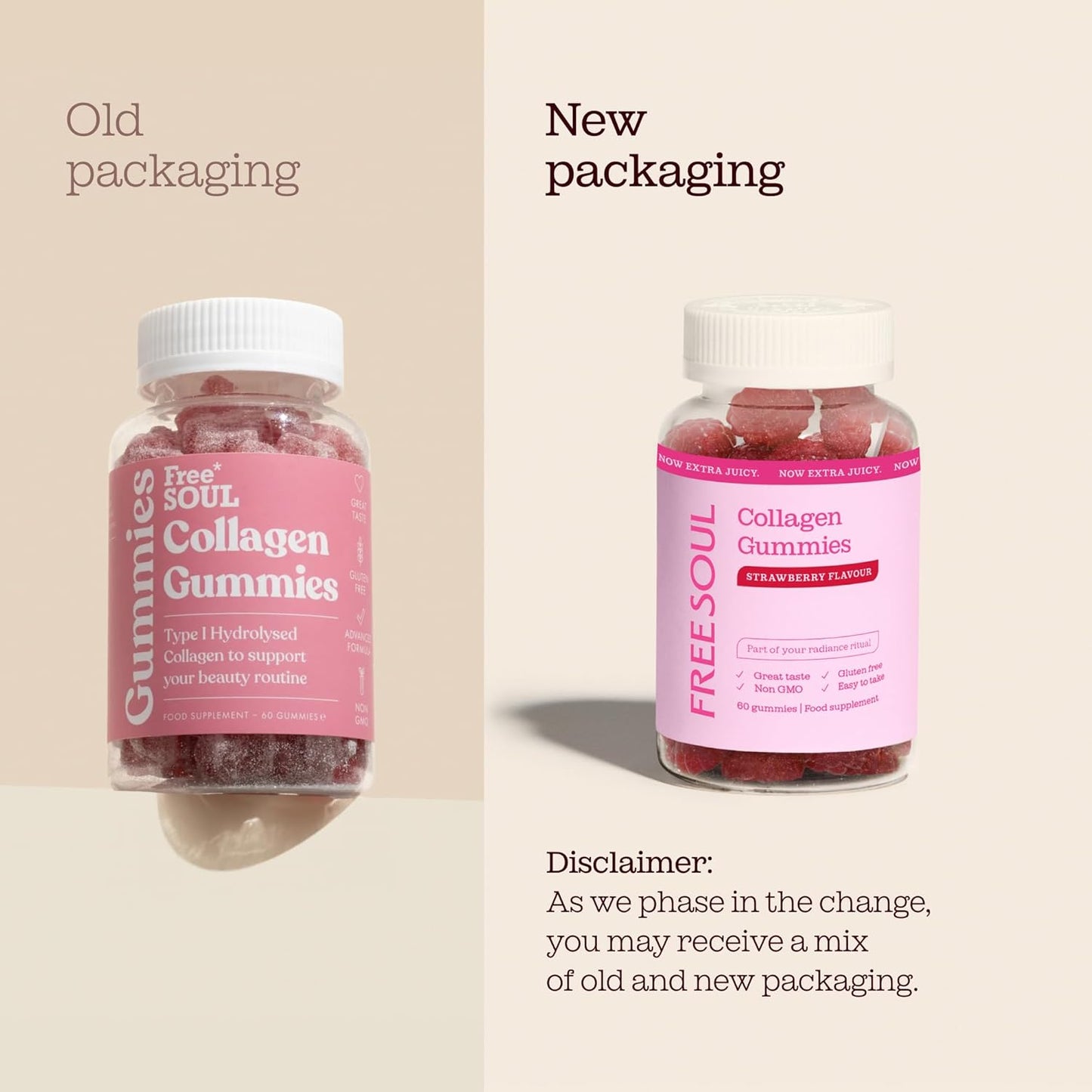 Collagen Gummies by Free Soul | High Strength Marine Collagen Supplement | Advanced Superior Type 1 Hydrolysed Collagen Peptides | Triple Strength Pure Formulation Supplement