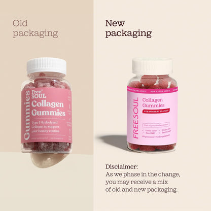 Collagen Gummies by Free Soul | High Strength Marine Collagen Supplement | Advanced Superior Type 1 Hydrolysed Collagen Peptides | Triple Strength Pure Formulation Supplement