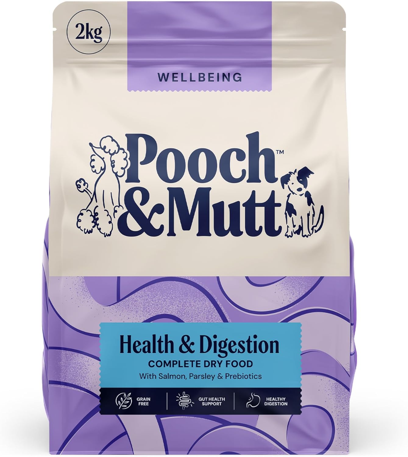 Pooch & Mutt - Health & Digestion, Complete Dry Dog Food (Grain Free), Salmon and Sweet Potato, 2kg