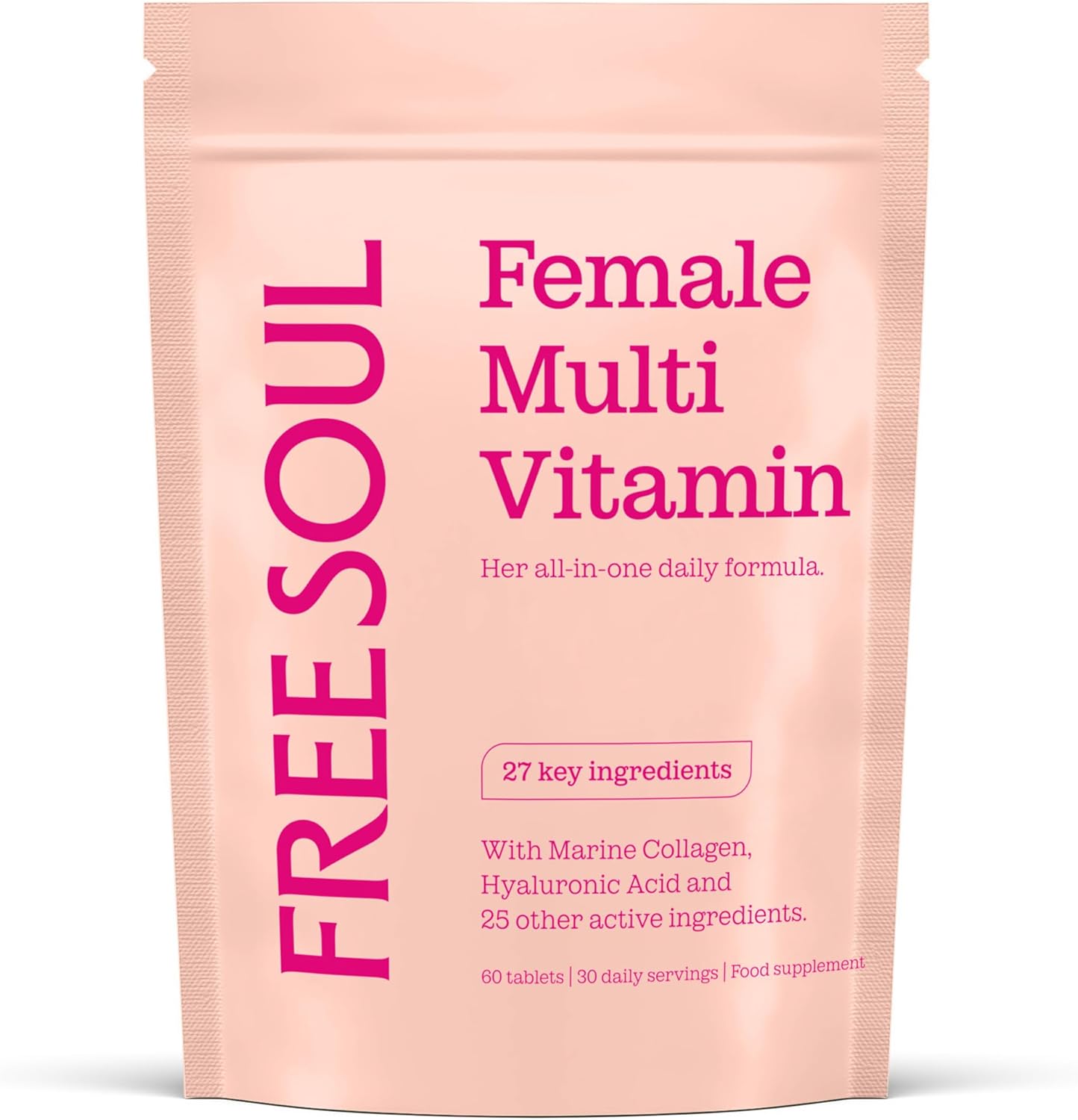 Women's Multivitamins & Minerals with Marine Collagen & Hyaluronic Acid | 27 Essential Vitamins, Minerals, & Botanicals | Gluten-Free & No Synthetic Fillers or Binders