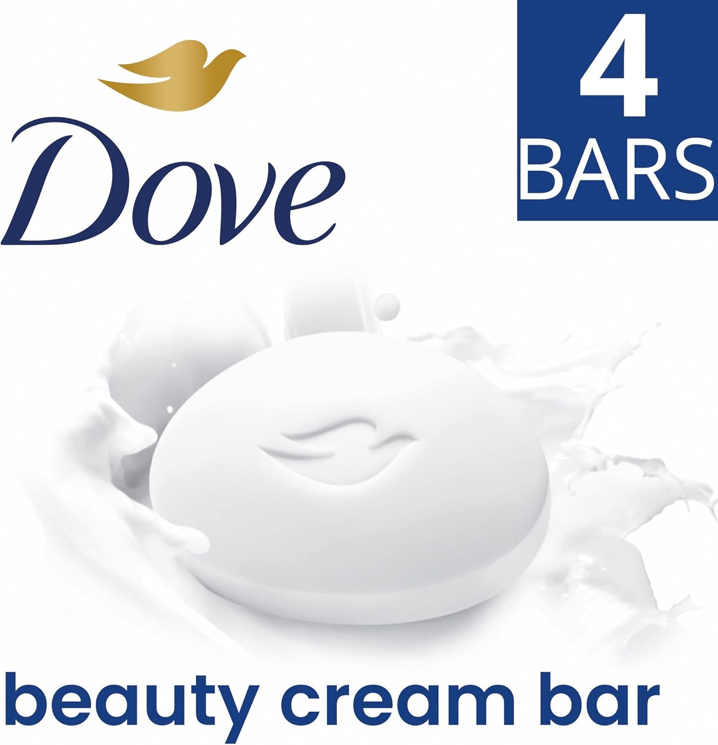 Dove Original Beauty Bar Soap with ¼ Moisturising Cream for Softer, Smoother, Healthier-Looking Skin 4x 90 g