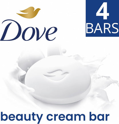 Dove Original Beauty Bar Soap with ¼ Moisturising Cream for Softer, Smoother, Healthier-Looking Skin 4x 90 g
