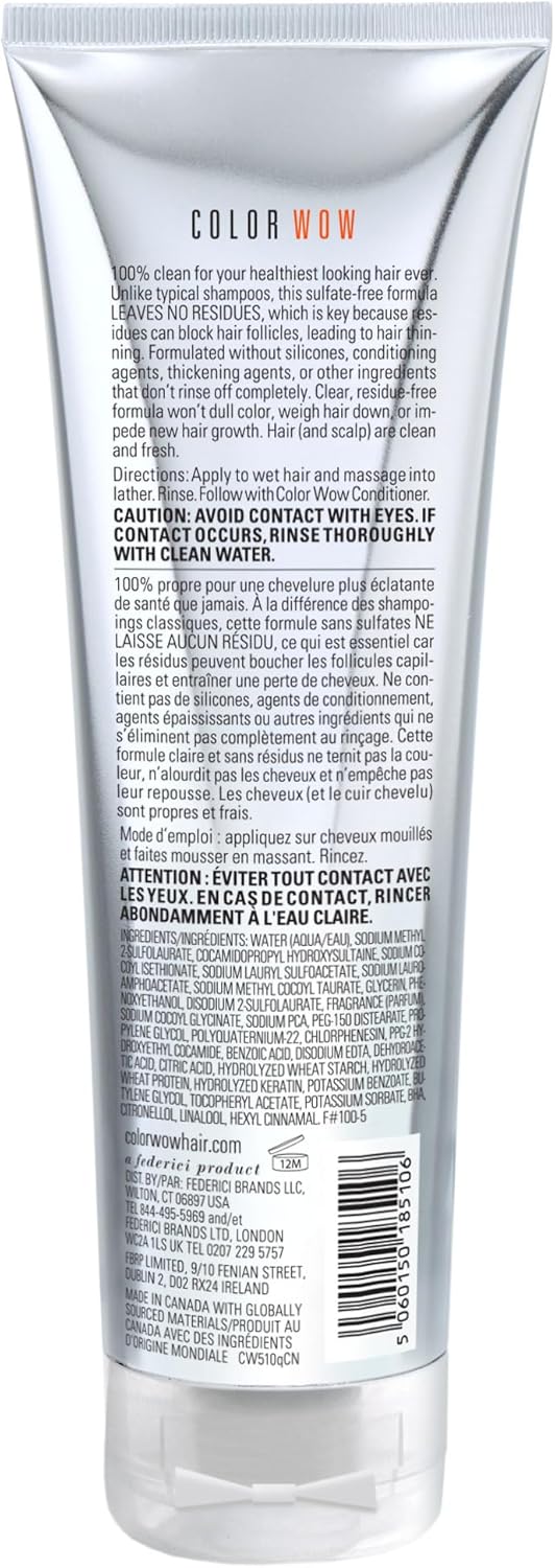 COLOR WOW Color Security Shampoo - Sulfate Free and Residue-Free Formula | Healthy Looking Hair and Scalp