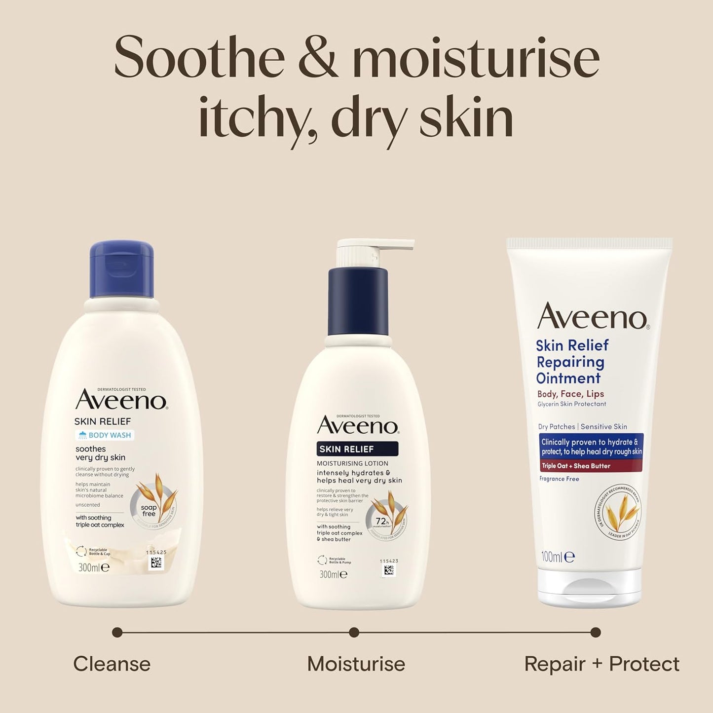Aveeno Skin Relief Body Oil Spray, With Oat Oil & Jojoba Oil, Suitable For Sensitive Skin, Instantly Nourishes Very Dry, Sensitive Skin, Suitable for a Massage, 200ml