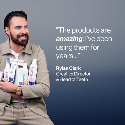 Waken Whitening Mouthwash, clinically Tested whitening Formula for a Brighter Smile, Prevents Enamel Stains, Alcohol-Free, Vegan, Recycled Packaging, Natural Peppermint Flavour, 500ml