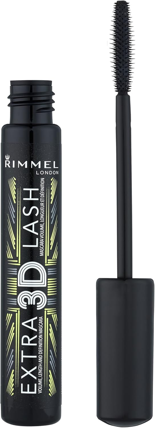 Rimmel Extra 3D Lash Volumising Mascara, 8 ml (Pack of 1), Black