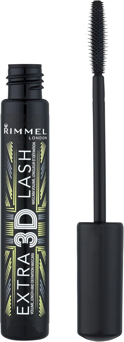 Rimmel Extra 3D Lash Volumising Mascara, 8 ml (Pack of 1), Black