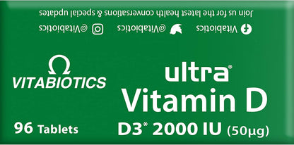 Vitamin D Tablets 2000IU, Vitabiotics Ultra-96 Count 1-Pack