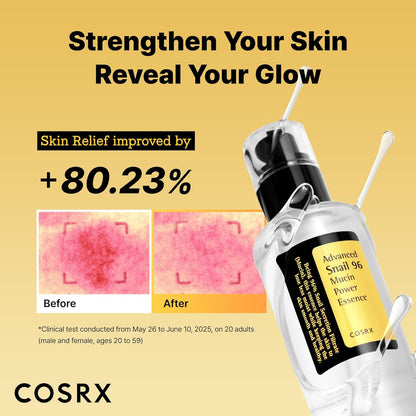 COSRX Advanced Snail 96 Mucin Power Essence 100ml | Snail Secretion Filtrate 96% | Skin Repair Serum | CPNP Registered, Korean Skin Care, Cruelty Free, Paraben Free, Alcohol Free