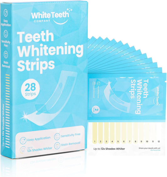 Teeth Whitening Strips - Dentist Approved - Brighter, Whiter Smile - Enamel Safe for Sensitive Teeth - Peroxide Free - Removes Coffee, Tea, Wine & Smoking Stains - 28 Strips