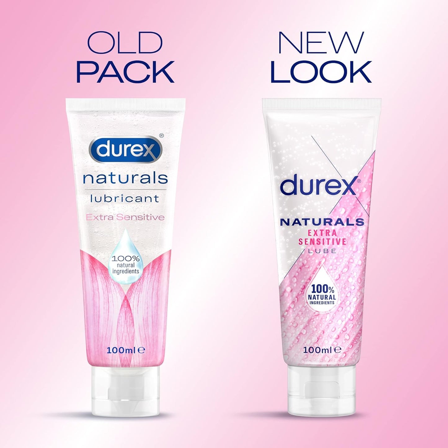 Durex Natural Extra Sensitive Water-Based Lube 100 ml, Intimate Gel Aloe Vera, Non-Sticky, Ph Friendly, Condom and Toy Compatible, Eases Vaginal Dryness