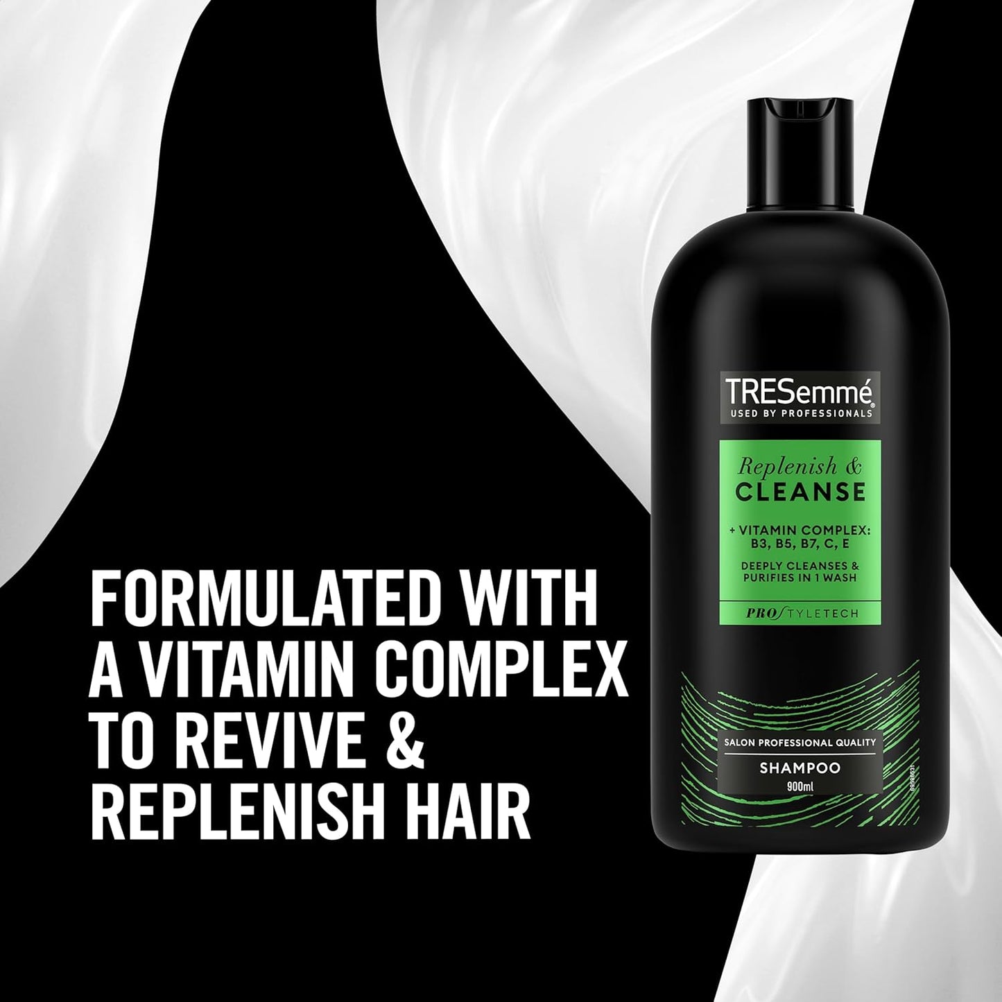 TRESemmé Replenish & Cleanse Shampoo with vitamin C, Fresh , 900 ml , Pack of 1