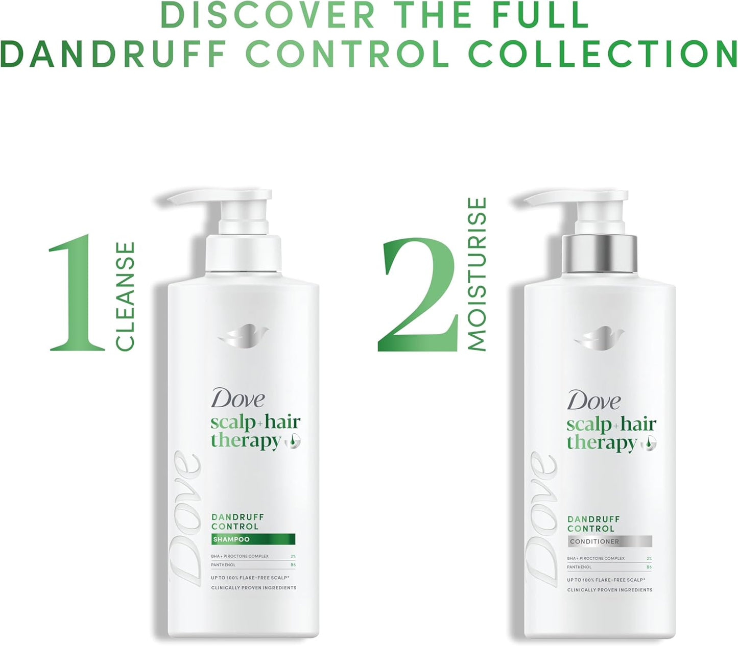 Dove Scalp + Hair Therapy Dandruff Control Shampoo hair care with Salicylic Acid, Piroctone and Panthenol for up to 100% flake-free scalp* 400 ml