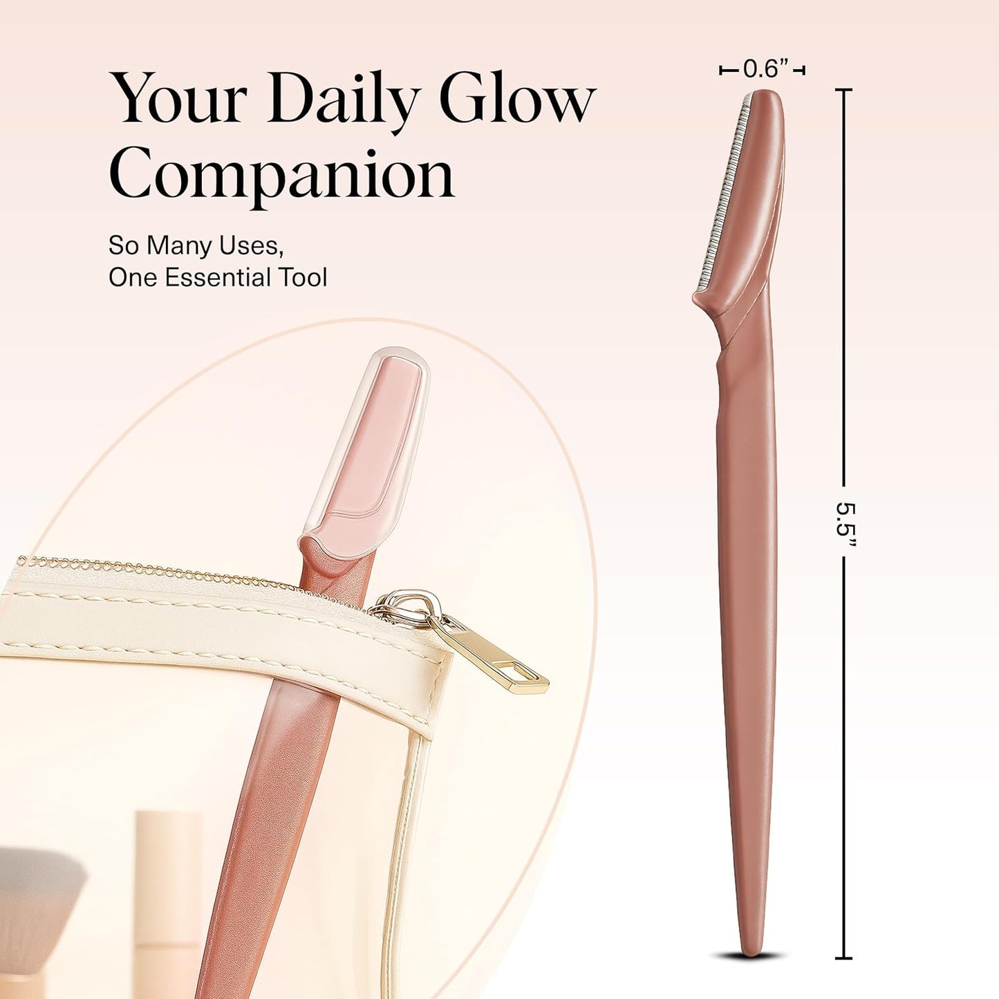 Kitsch Dermaplane Razor for Women Face – Face Razors for Women & Men, Eye Brow Razors & Face Shaver – Exfoliating Facial Razor & Dermaplaner as Skin Care Tool for Smoother Skin - Terracotta, 12 pcs