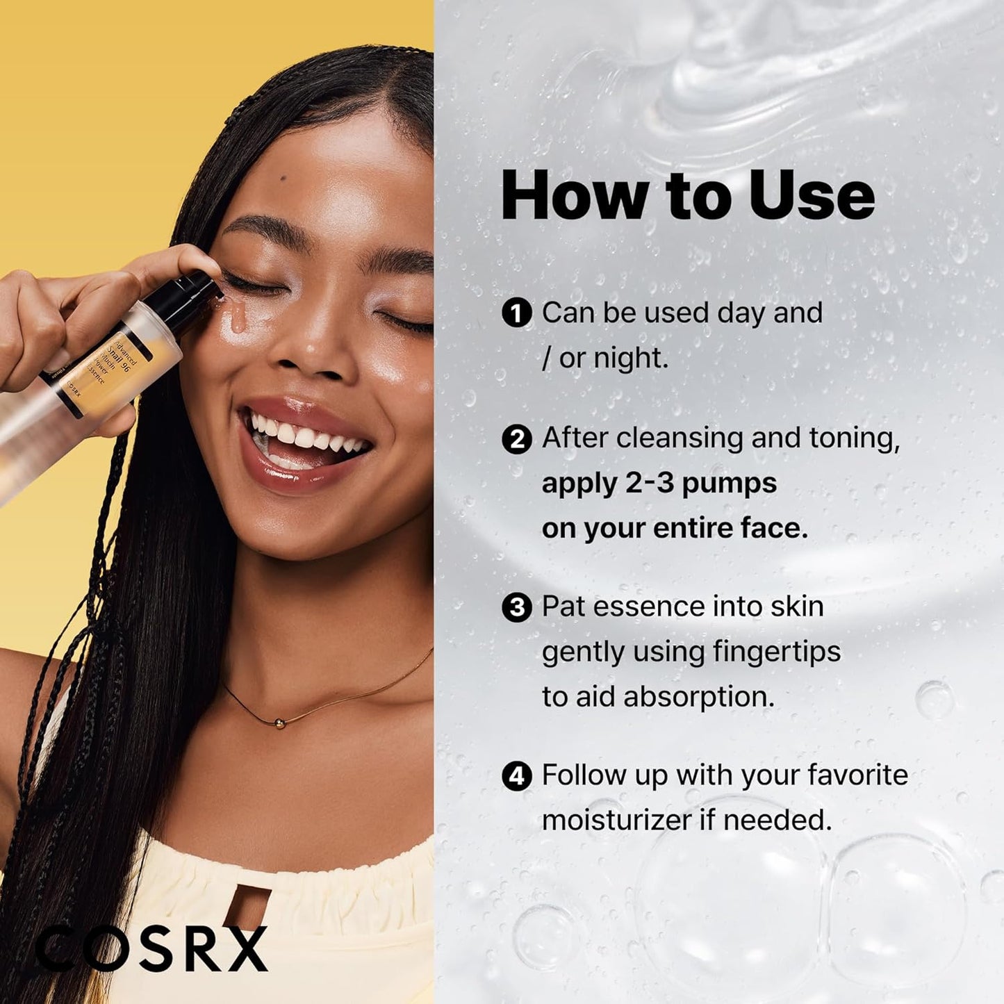 COSRX Advanced Snail 96 Mucin Power Essence 100ml | Snail Secretion Filtrate 96% | Skin Repair Serum | CPNP Registered, Korean Skin Care, Cruelty Free, Paraben Free, Alcohol Free