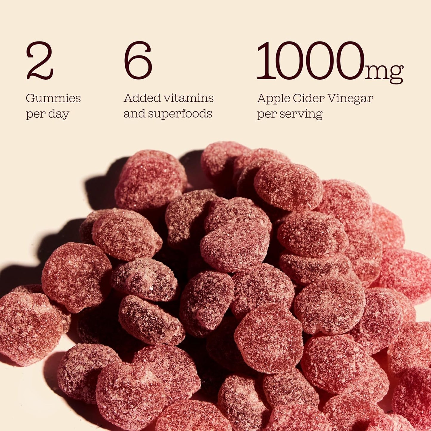 Apple Cider Vinegar Gummies with The Mother 1000mg | Enhanced with Vitamin B12 & Folic Acid | 60 Vegan ACV Capsules with Pomegranate & Beetroot Powder | Natural Ingredients by Free Soul