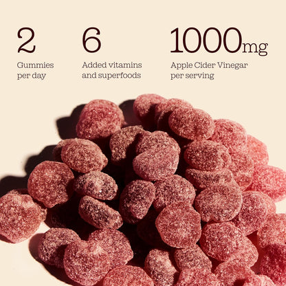 Apple Cider Vinegar Gummies with The Mother 1000mg | Enhanced with Vitamin B12 & Folic Acid | 60 Vegan ACV Capsules with Pomegranate & Beetroot Powder | Natural Ingredients by Free Soul